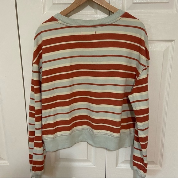 Free People Oversized Striped Pullover Sweatshirt Sweater Size Medium - Picture 7 of 7
